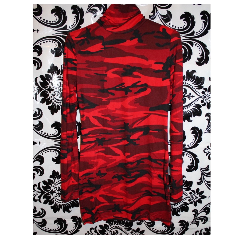 Red Camouflage Body-Con Dress (New)